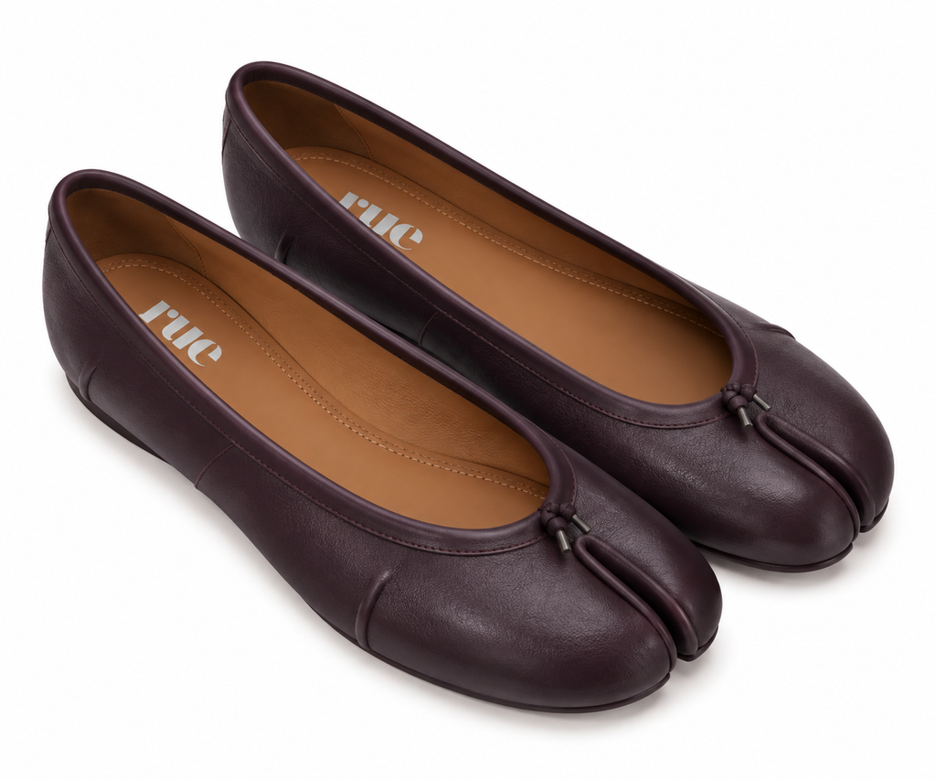 Oxblood Tabi Ballet Flats